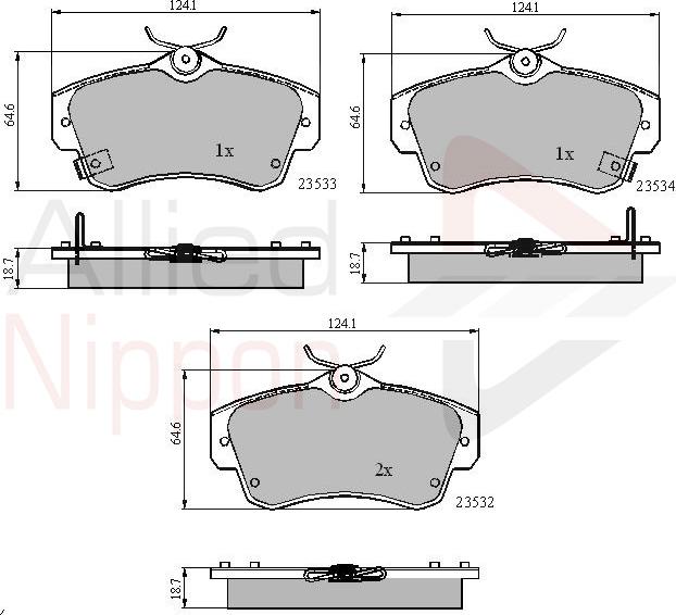 ALLIED NIPPON ADB3894 - Гальмівні колодки, дискові гальма autocars.com.ua