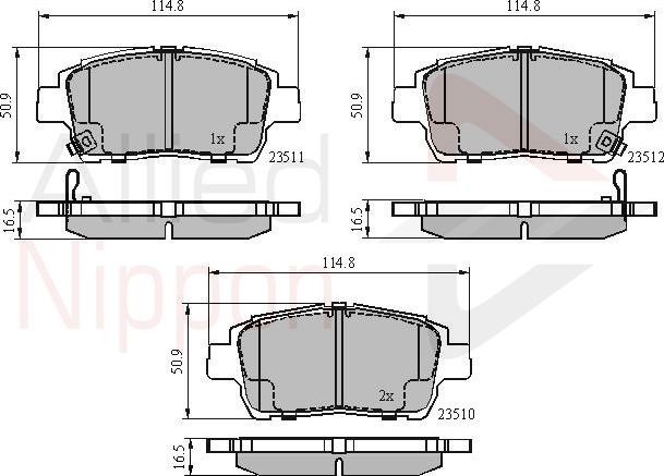 ALLIED NIPPON ADB3901 - Гальмівні колодки, дискові гальма autocars.com.ua