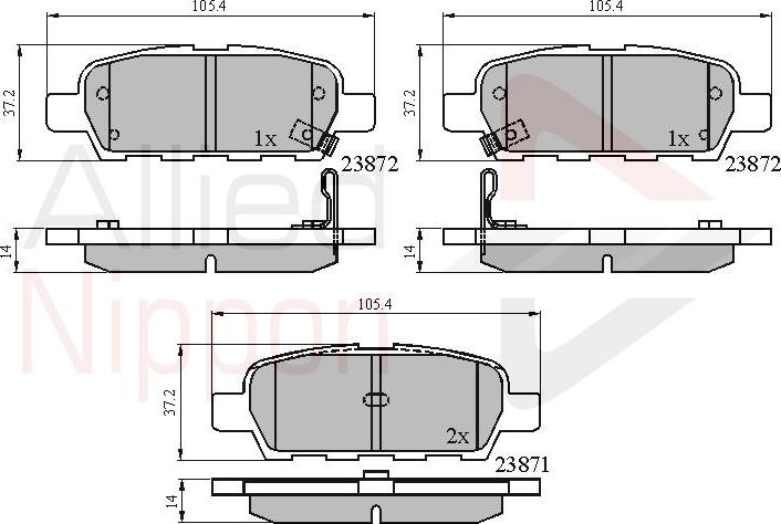 ALLIED NIPPON ADB3912 - Гальмівні колодки, дискові гальма autocars.com.ua