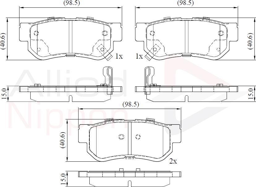ALLIED NIPPON ADB3935 - Гальмівні колодки, дискові гальма autocars.com.ua