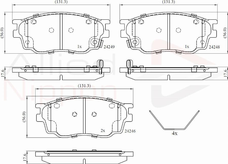 ALLIED NIPPON ADB3948 - Гальмівні колодки, дискові гальма autocars.com.ua