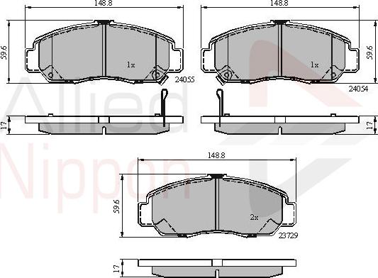 ALLIED NIPPON ADB3949 - Гальмівні колодки, дискові гальма autocars.com.ua