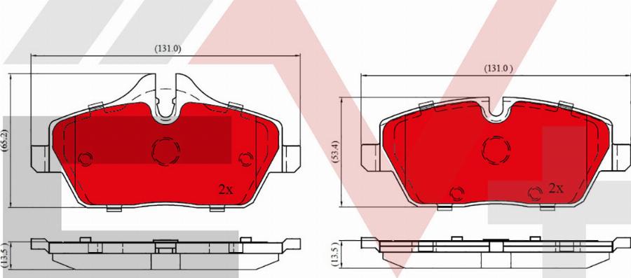 ALLIED NIPPON AEV02444 - Гальмівні колодки, дискові гальма autocars.com.ua