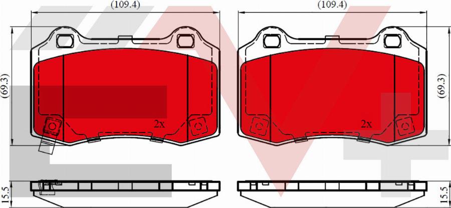 ALLIED NIPPON AEV32308 - Гальмівні колодки, дискові гальма autocars.com.ua