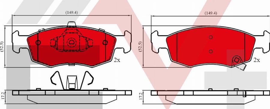 ALLIED NIPPON AEV32777 - Гальмівні колодки, дискові гальма autocars.com.ua