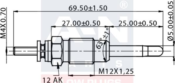 A-N PARTS A-N063299 - Свічка розжарювання autocars.com.ua