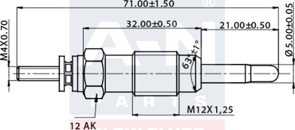 A-N PARTS A-N066146 - Свічка розжарювання autocars.com.ua