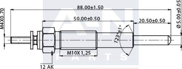 A-N PARTS A-N085060 - Свічка розжарювання autocars.com.ua