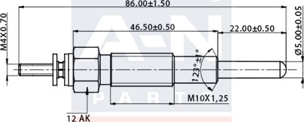 A-N PARTS A-N087104 - Свічка розжарювання autocars.com.ua