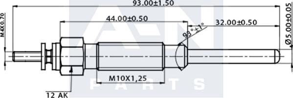 A-N PARTS A-N090102 - Свічка розжарювання autocars.com.ua