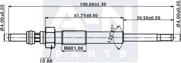 A-N PARTS A-N101236 - Свічка розжарювання autocars.com.ua