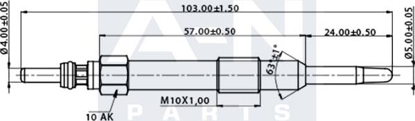 A-N PARTS A-N103436 - Свічка розжарювання autocars.com.ua