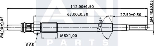 A-N PARTS A-N112068 - Свічка розжарювання autocars.com.ua