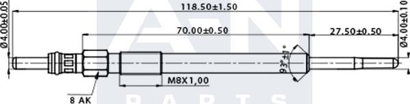 A-N PARTS A-N119007 - Свеча накаливания autodnr.net