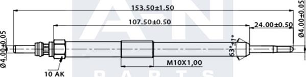 A-N PARTS A-N152517 - Свеча накаливания autodnr.net