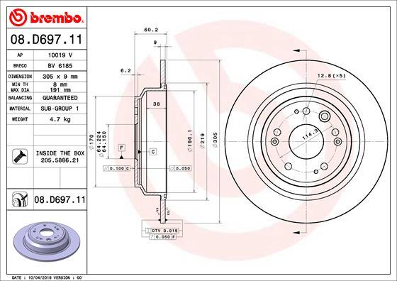 AP 10019 V - Гальмівний диск autocars.com.ua