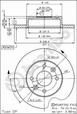 AP 10161 - Гальмівний диск autocars.com.ua