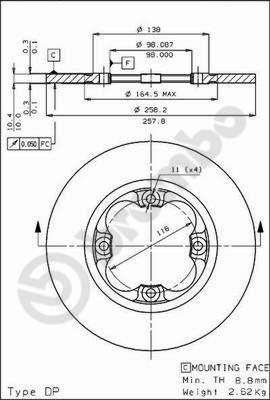 Dynamatrix DBD018 - Гальмівний диск autocars.com.ua