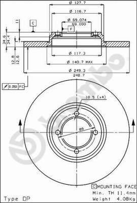 AP 14052 - Гальмівний диск autocars.com.ua