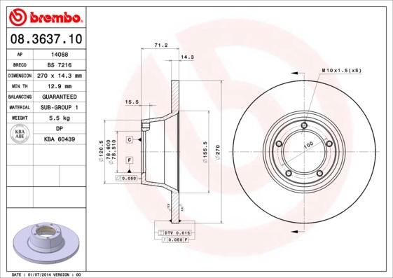 AP 14088 - Гальмівний диск autocars.com.ua