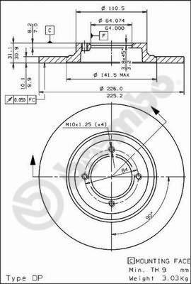 AP 14110 - Гальмівний диск autocars.com.ua