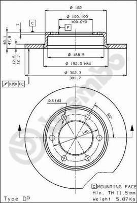 AP 14116 - Гальмівний диск autocars.com.ua