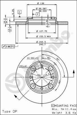 AP 14122 - Гальмівний диск autocars.com.ua