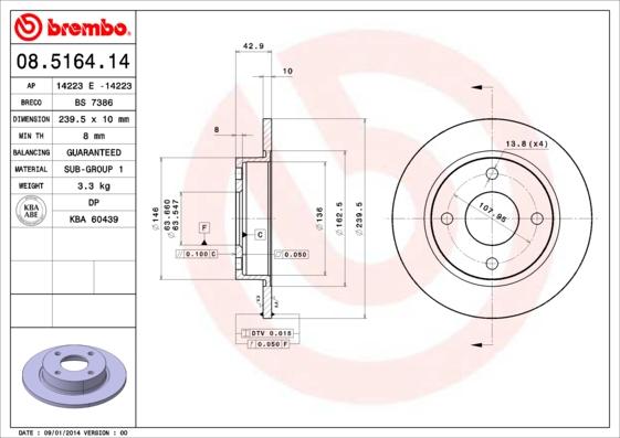 AP 14223 E - Дисковый тормозной механизм, комплект autodnr.net