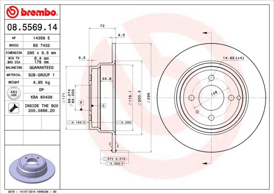 AP 14356 E - Гальмівний диск autocars.com.ua