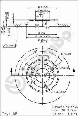 AP 14399 - Гальмівний диск autocars.com.ua