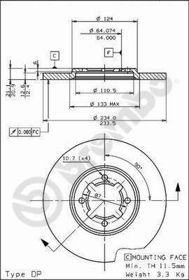 AP 14570 - Гальмівний диск autocars.com.ua