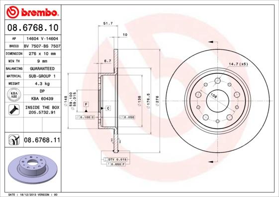 AP 14604 V - Гальмівний диск autocars.com.ua