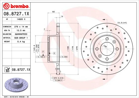 AP 14820 X - Гальмівний диск autocars.com.ua