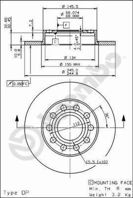 AP 14839 V - Гальмівний диск autocars.com.ua