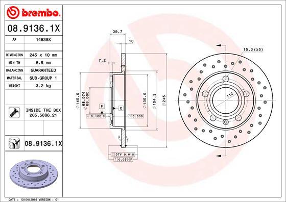 AP 14839 X - Гальмівний диск autocars.com.ua