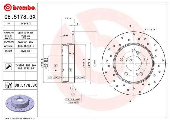 AP 14845 X - Гальмівний диск autocars.com.ua