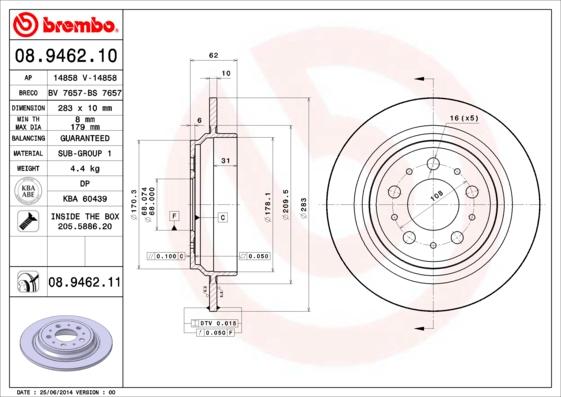 AP 14858 V - Гальмівний диск autocars.com.ua