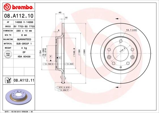 AP 14888 V - Гальмівний диск autocars.com.ua