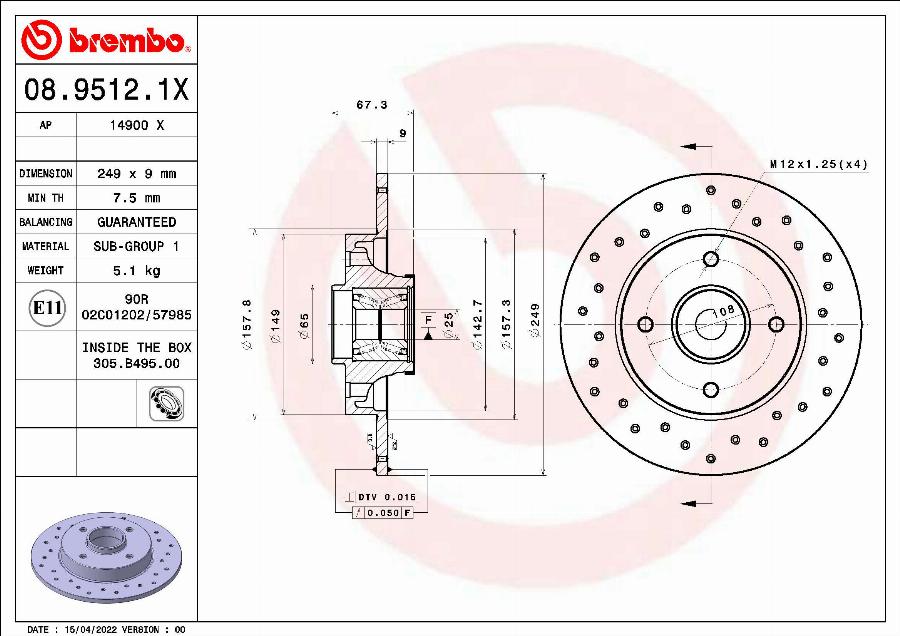 AP 14900 X - Тормозной диск autodnr.net