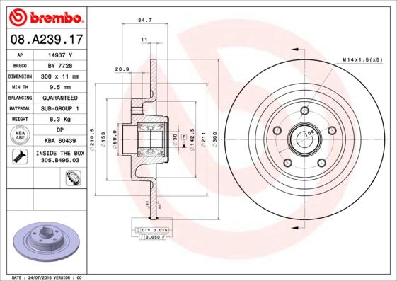 AP 14937 Y - Тормозной диск autodnr.net