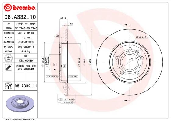 AP 14954 V - Гальмівний диск autocars.com.ua