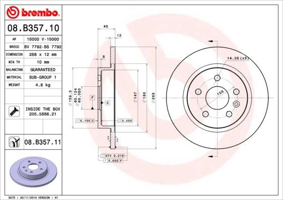 AP 15000 V - Гальмівний диск autocars.com.ua