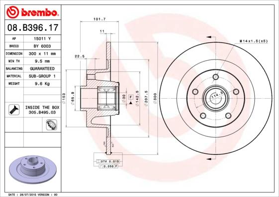 AP 15011 Y - Тормозной диск autodnr.net