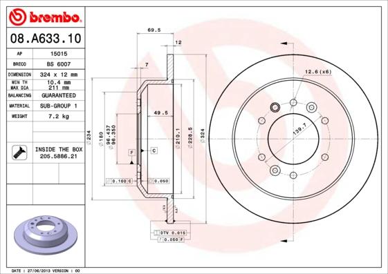 AP 15015 - Тормозной диск avtokuzovplus.com.ua