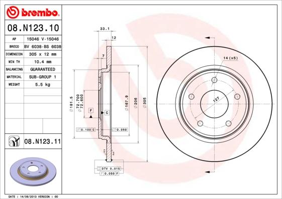 AP 15046 V - Гальмівний диск autocars.com.ua