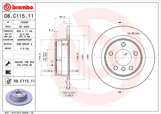 AP 15058 V - Гальмівний диск autocars.com.ua