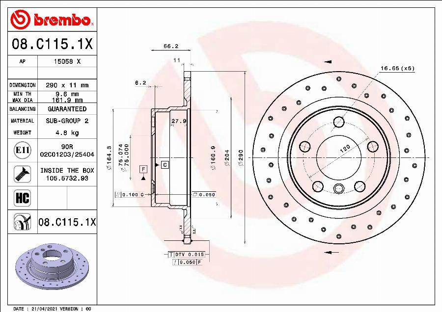 AP 15058 X - Гальмівний диск autocars.com.ua