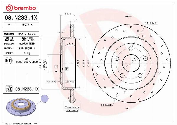 AP 15077 X - Гальмівний диск autocars.com.ua