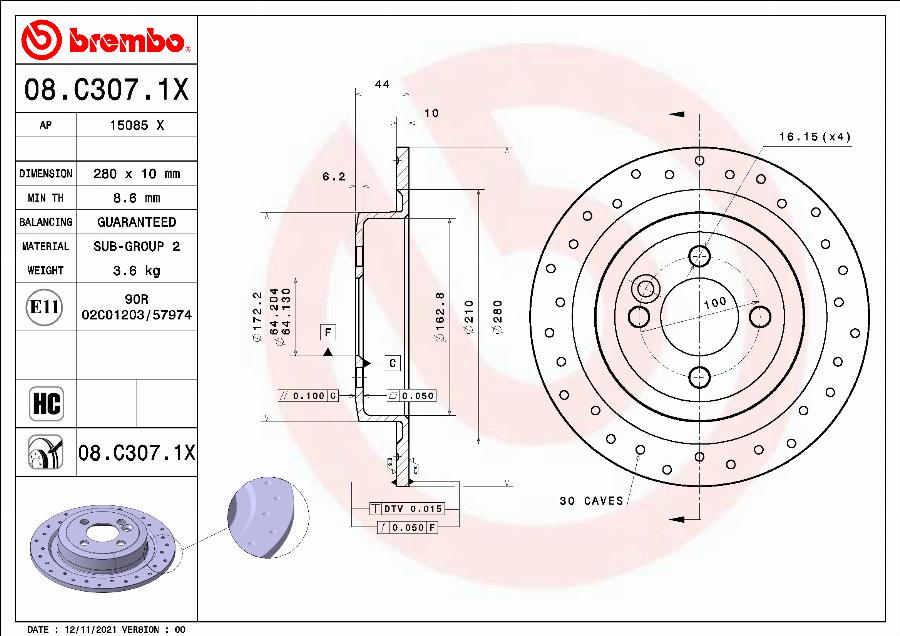 AP 15085 X - Тормозной диск avtokuzovplus.com.ua