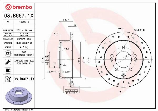 AP 15092 X - Гальмівний диск autocars.com.ua